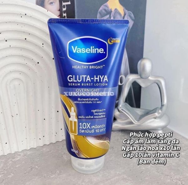 Kem Dưỡng Thể Vaseline Màu Xanh 10X Gluta Hya Overnight Thái Lan mẫu mới