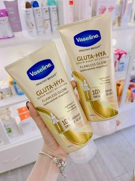 Sữa Dưỡng Thể Vaseline 10X Vàng Healthy Bright Gluta Hya Serum Flawless Glow Xịn hơn - mịn hơn - trắng hơn Sữa Dưỡng Thể Vaseline 10X Vàng Healthy Bright Gluta Hya Serum Flawless Glow Xịn hơn - mịn hơn - trắng hơn