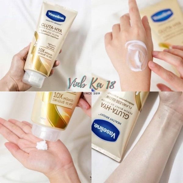Sữa Dưỡng Thể Vaseline 10X Vàng Healthy Bright Gluta Hya Serum Flawless Glow Xịn hơn - mịn hơn - trắng hơn Sữa Dưỡng Thể Vaseline 10X Vàng Healthy Bright Gluta Hya Serum Flawless Glow Xịn hơn - mịn hơn - trắng hơn