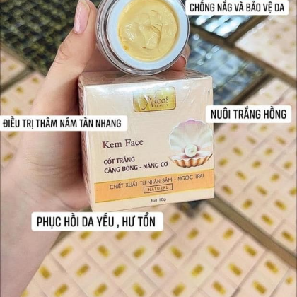 Kem Face Nicos Cốt Trắng Căng Bóng Nâng Cơ với chiết xuất từ nhân sâm Kem Face Nicos Cốt Trắng Căng Bóng Nâng Cơ với chiết xuất từ nhân sâm
