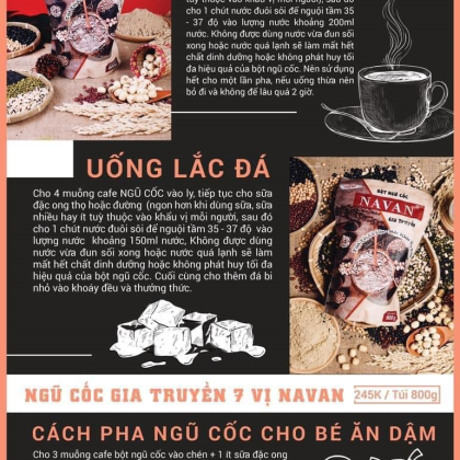 Bột ngũ cốc lợi sữa Navan với hàm lượng cao các chất dinh dưỡng tự nhiên Bột ngũ cốc lợi sữa Navan với hàm lượng cao các chất dinh dưỡng tự nhiên