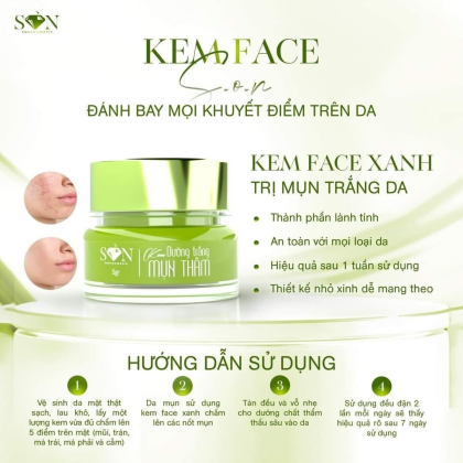 Kem Face SON Màu Xanh Dưỡng Trắng Da Giảm Mụn Thâm Kem Face SON Màu Xanh Dưỡng Trắng Da Giảm Mụn Thâm