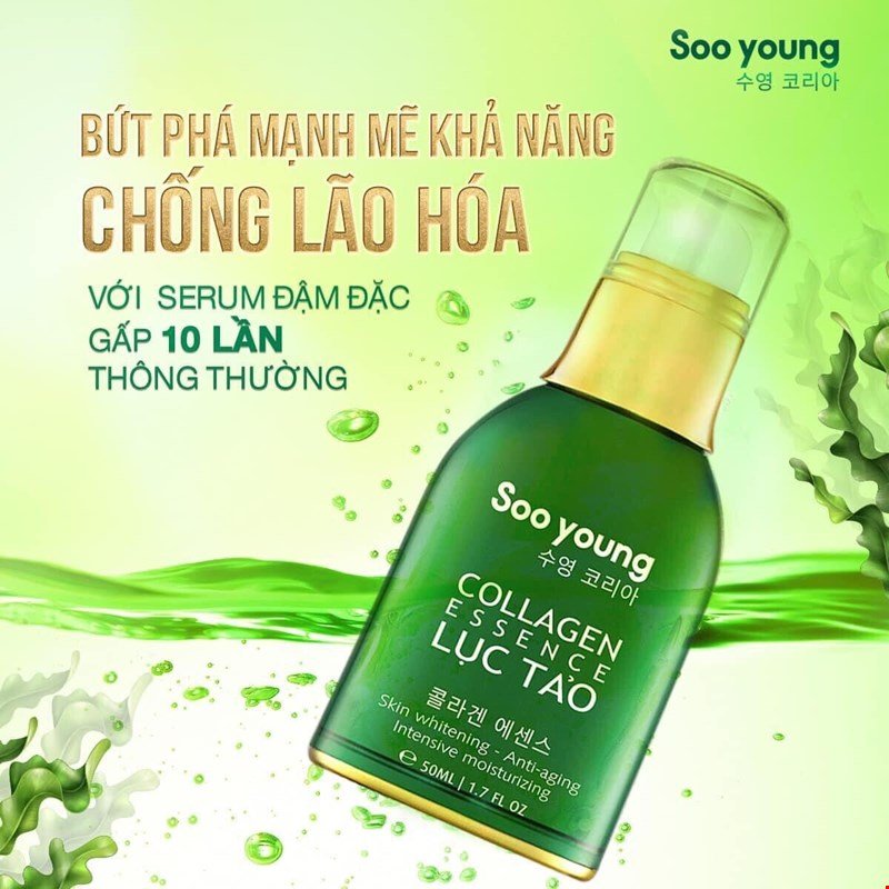 Serum Tinh Chất Collagen Essence Lục Tảo Soo young Serum Tinh Chất Collagen Essence Lục Tảo Soo young