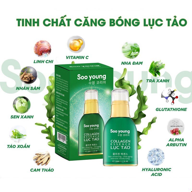 Serum Tinh Chất Collagen Essence Lục Tảo Soo young Serum Tinh Chất Collagen Essence Lục Tảo Soo young
