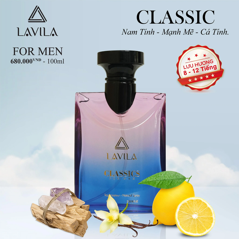 Nước hoa LAVILA Classics phong cách nam tính, mạnh mẽ, cá tính 100ml Nước hoa LAVILA Classics phong cách nam tính, mạnh mẽ, cá tính 100ml