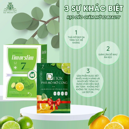 Kẹo Dẻo Hỗ Trợ Giảm Mỡ Lim or Slim EZ Beauty Hộp 7 Viên Kẹo Dẻo Hỗ Trợ Giảm Mỡ Lim or Slim EZ Beauty Hộp 7 Viên