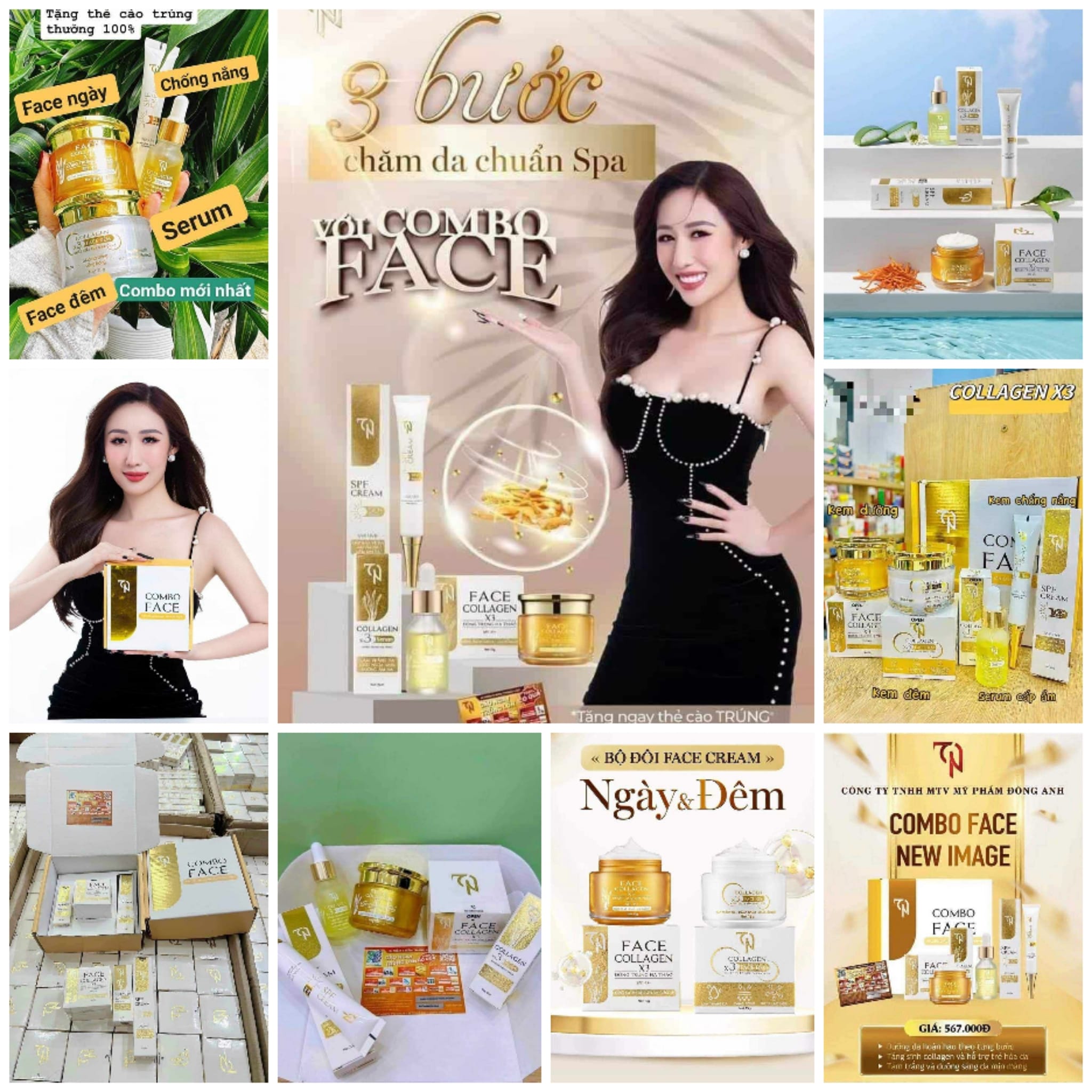 Combo Kem Face Ngày Collagen X3 TN Mỹ Phẩm Đông Anh cho bạn làn da trắng sáng Combo Kem Face Ngày Collagen X3 TN Mỹ Phẩm Đông Anh cho bạn làn da trắng sáng