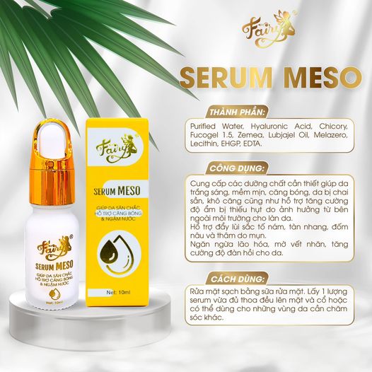 Serum Meso Fairy dưỡng trắng, dưỡng ẩm căng bóng chuyên dành cho da khô 10ml Serum Meso Fairy dưỡng trắng, dưỡng ẩm căng bóng chuyên dành cho da khô 10ml