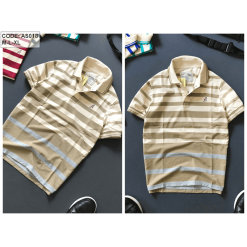 Áo cổ bẻ sọc ngang thêu chữ A( giá mới) - AS018