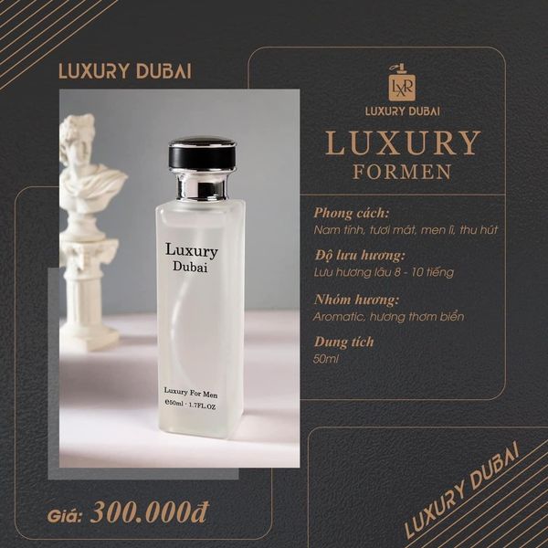Nước Hoa Luxury Dubai Luxury For Men Màu Trắng Mùi Nam 50ml Nước Hoa Luxury Dubai Luxury For Men Màu Trắng Mùi Nam 50ml