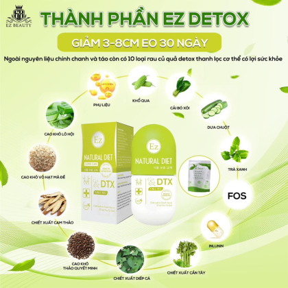 Viên Uống Detox EZ Beauty Chính Hãng Hỗ trợ giảm mỡ cân bằng vóc dáng Viên Uống Detox EZ Beauty Chính Hãng Hỗ trợ giảm mỡ cân bằng vóc dáng
