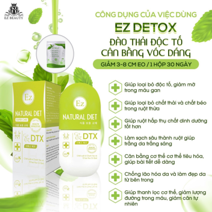 Viên Uống Detox EZ Beauty Chính Hãng Hỗ trợ giảm mỡ cân bằng vóc dáng Viên Uống Detox EZ Beauty Chính Hãng Hỗ trợ giảm mỡ cân bằng vóc dáng