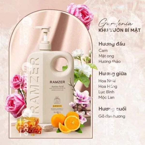 Sữa Tắm Ramzer Hương Nước Hoa Chai Màu Vàng 1L Sữa Tắm Ramzer Hương Nước Hoa Chai Màu Vàng 1L