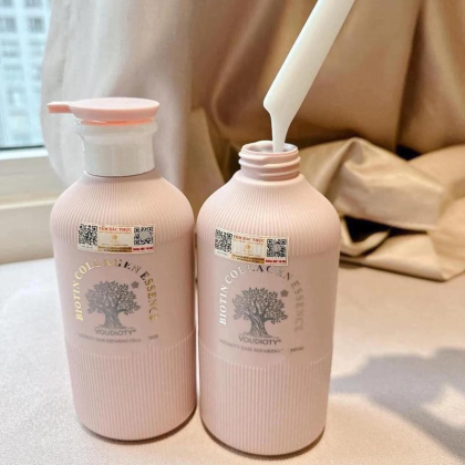 Combo Dầu Gội Xả Biotin Màu Hồng Collagen Essence Pink Voudioty 500ml Combo Dầu Gội Xả Biotin Màu Hồng Collagen Essence Pink Voudioty 500ml