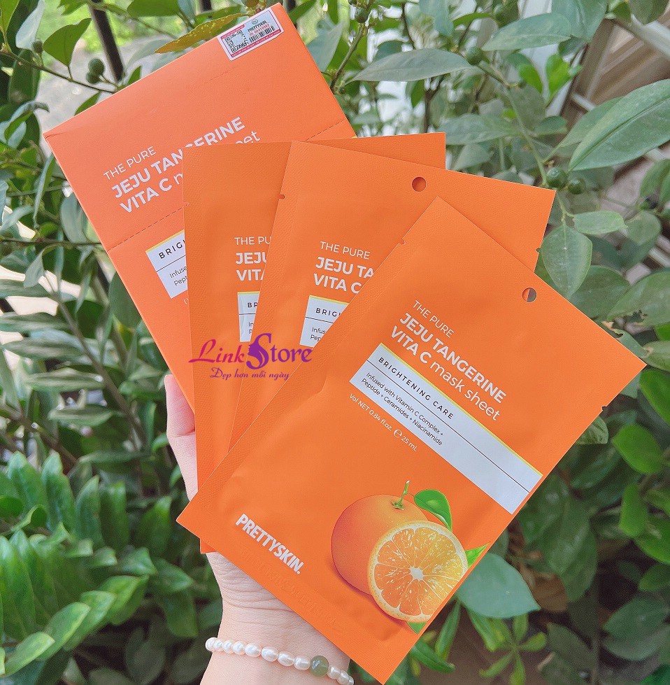 Mặt Nạ Vitamin C Prettyskin Jeju Tangerine Mặt Nạ Vitamin C Prettyskin Jeju Tangerine
