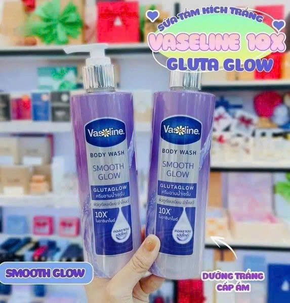 Sữa tắm Vaseline Gluta Glow 10X kích trắng, chống lão hoá nè chị em ơi Sữa tắm Vaseline Gluta Glow 10X kích trắng, chống lão hoá nè chị em ơi