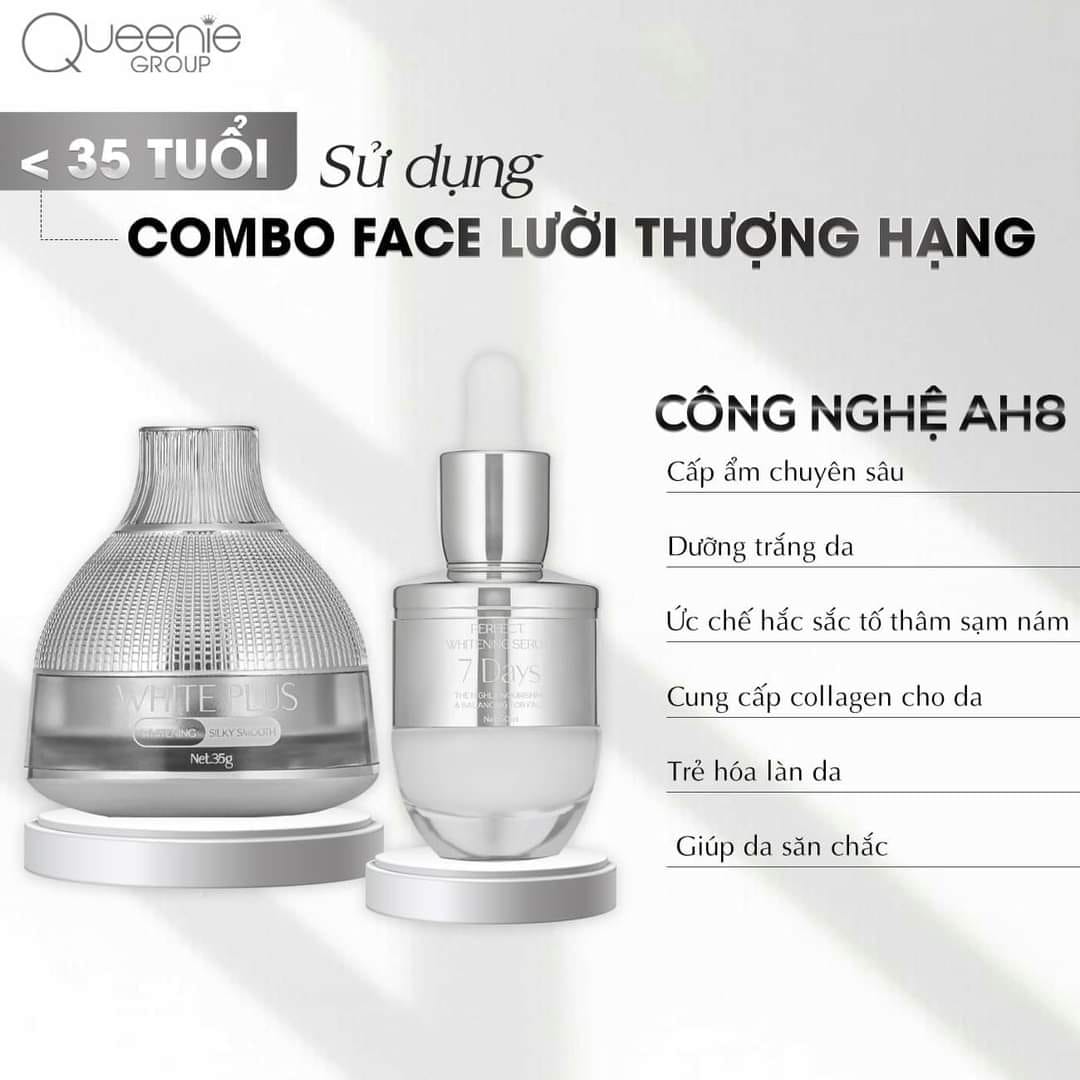 Combo Kem Face Lười Thượng Hạng và Serum Huyết Thanh 7Days Queenie Skin Combo Kem Face Lười Thượng Hạng và Serum Huyết Thanh 7Days Queenie Skin