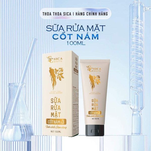 Sữa Rửa Mặt Sica White Cốt Nám X3 Tinh Chất Sen Vàng Cung cấp dưỡng chất, giúp trẻ hoá da Sữa Rửa Mặt Sica White Cốt Nám X3 Tinh Chất Sen Vàng Cung cấp dưỡng chất, giúp trẻ hoá da