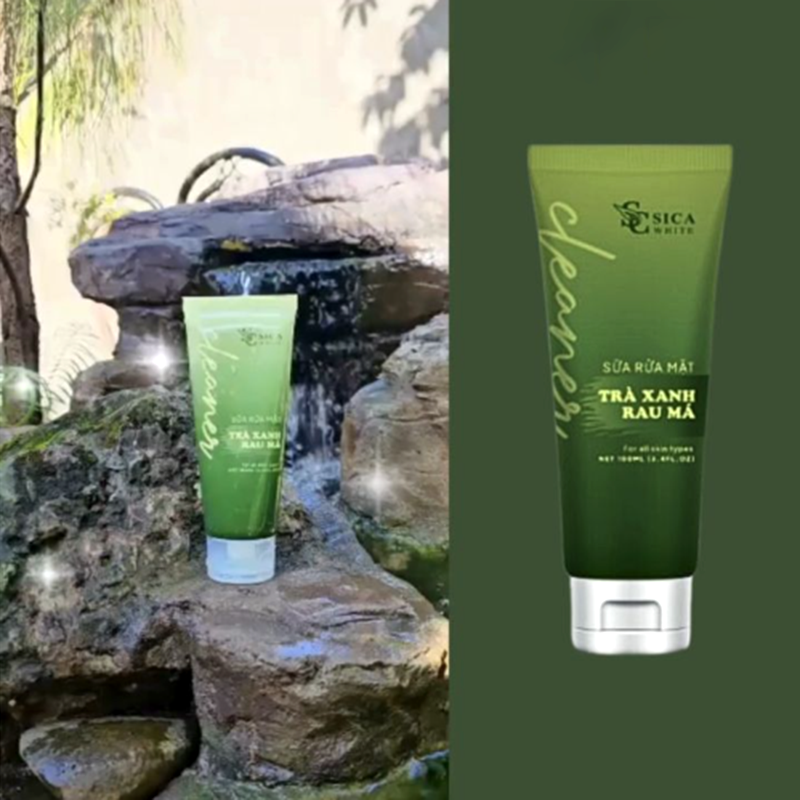 Sữa Rửa Mặt Sica White Trà Xanh Rau Má Hỗ trợ ngăn ngừa mụn ức chế sự tăng trưởng của các loại vi khuẩn Sữa Rửa Mặt Sica White Trà Xanh Rau Má Hỗ trợ ngăn ngừa mụn ức chế sự tăng trưởng của các loại vi khuẩn