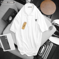 Áo Thun Cá Sấu Nam Có Cổ Thêu Hình Chim Bay - CS089