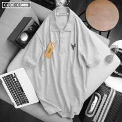 Áo Thun Cá Sấu Nam Có Cổ Thêu Hình Chim Bay - CS089