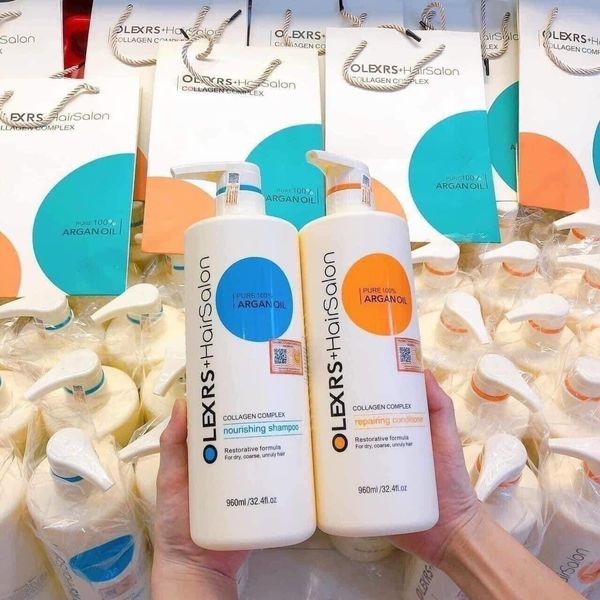Bộ Dầu Gội Xả Olexrs Argan Oil Collagen Hair Salon 500ml Cho Tóc Khô Xơ, Hư Tổn Bộ Dầu Gội Xả Olexrs Argan Oil Collagen Hair Salon 500ml Cho Tóc Khô Xơ, Hư Tổn