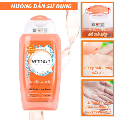 Dung dịch vệ sinh phụ nữ Femfresh Daily Wash làm sạch, khử mùi hôi, làm thơm vùng kín (250ml) Dung dịch vệ sinh phụ nữ Femfresh Daily Wash làm sạch, khử mùi hôi, làm thơm vùng kín (250ml)