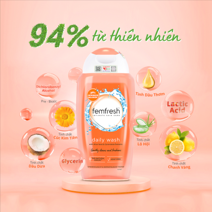 Dung dịch vệ sinh phụ nữ Femfresh Daily Wash làm sạch, khử mùi hôi, làm thơm vùng kín (250ml) Dung dịch vệ sinh phụ nữ Femfresh Daily Wash làm sạch, khử mùi hôi, làm thơm vùng kín (250ml)