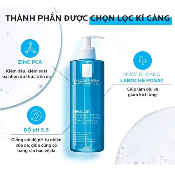 Gel Rửa Mặt Laroche-Posay Dành Cho Da Mụn Và Nhạy Cảm 400ml Gel Rửa Mặt Laroche-Posay Dành Cho Da Mụn Và Nhạy Cảm 400ml