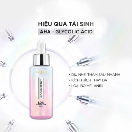 Loreal Dưỡng chất Glycolic Bright Instant Glowing Serum 1% Glycolic Acid 30ml