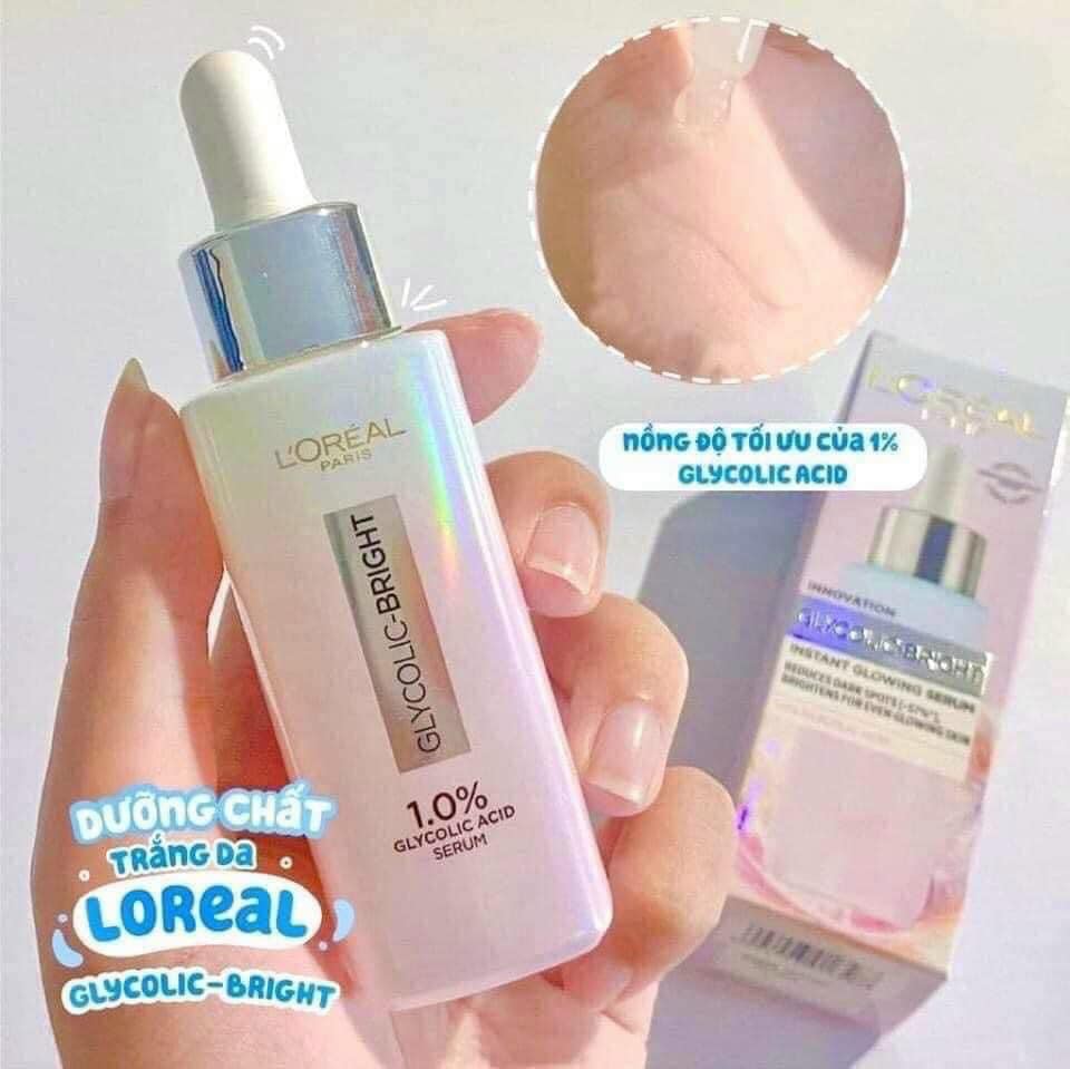 Loreal Dưỡng chất Glycolic Bright Instant Glowing Serum 1% Glycolic Acid 30ml Loreal Dưỡng chất Glycolic Bright Instant Glowing Serum 1% Glycolic Acid 30ml