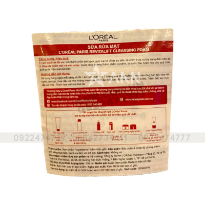 Sữa Rửa Mặt L'oreal Paris Chống Lão Hoá Revitalift Cleansing Foam 100ml Sữa Rửa Mặt L