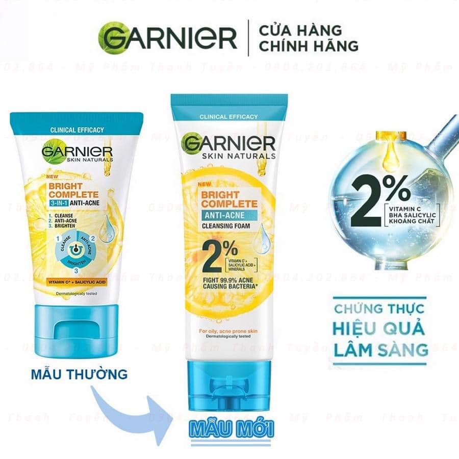 Hiệu quả sử dụng Garnier Bright Complete Anti-Acne Cleansing Foam Hiệu quả sử dụng Garnier Bright Complete Anti-Acne Cleansing Foam