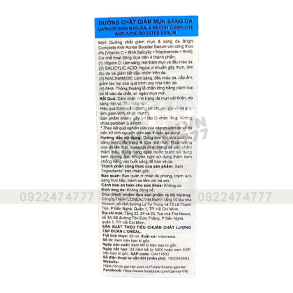 Serum Garnier Skin Naturals Bright Complete Anti-Acnes Booster Serum Garnier Skin Naturals Bright Complete Anti-Acnes Booster