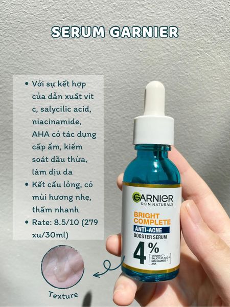 Tinh chất Garnier Skin Naturals Bright Complete Anti-Acnes Booster Serum có nhiều ưu điểm nổi bật Tinh chất Garnier Skin Naturals Bright Complete Anti-Acnes Booster Serum có nhiều ưu điểm nổi bật
