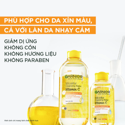 Tẩy trang Garnier Micellar Cleansing Water Vitamin C 400ml Tẩy trang Garnier Micellar Cleansing Water Vitamin C 400ml