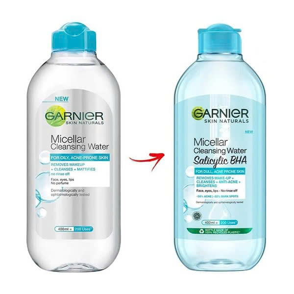 Nước Tẩy Trang Garnier Nắp Xanh Micellar Cleansing Water Salicylic BHA Dành Cho Da Dầu Mụn Nước Tẩy Trang Garnier Nắp Xanh Micellar Cleansing Water Salicylic BHA Dành Cho Da Dầu Mụn