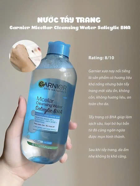 Nước Tẩy Trang Garnier Nắp Xanh Micellar Cleansing Water Salicylic BHA Dành Cho Da Dầu Mụn Nước Tẩy Trang Garnier Nắp Xanh Micellar Cleansing Water Salicylic BHA Dành Cho Da Dầu Mụn