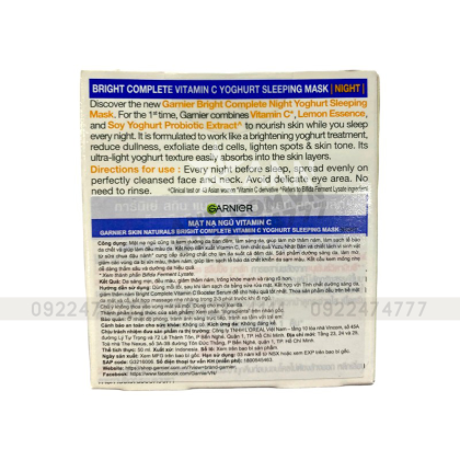 Mặt Nạ Ngủ Tinh Chất Sữa Chua Dưỡng Trắng Da Garnier Light Complete Yoghurt Sleeping Mask Mặt Nạ Ngủ Tinh Chất Sữa Chua Dưỡng Trắng Da Garnier Light Complete Yoghurt Sleeping Mask