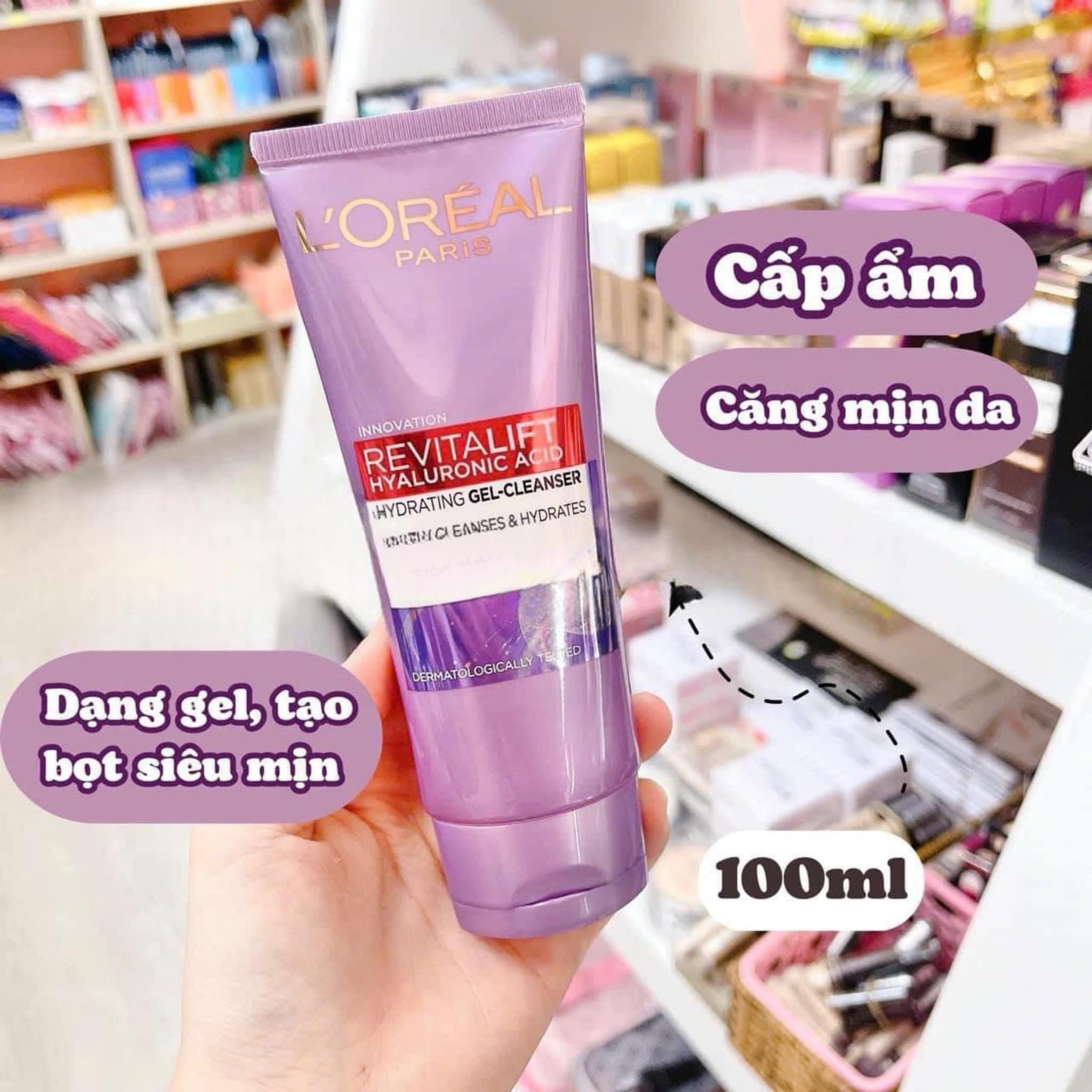 Sữa Rửa Mặt L'oreal Paris Cấp Ẩm Da Revitalift Hyaluronic Acid 100ml Sữa Rửa Mặt L