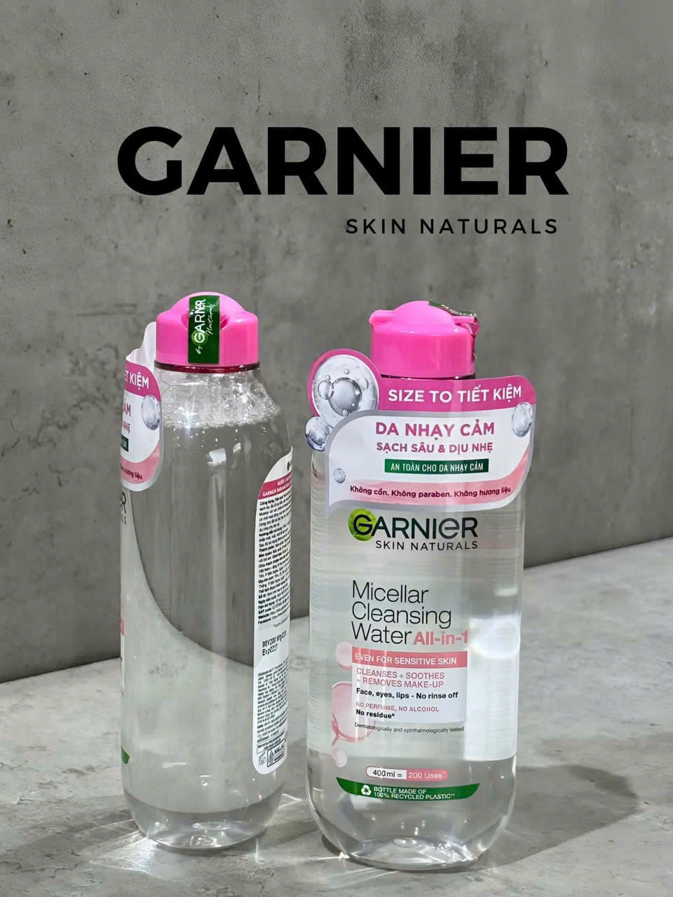 Nước Tẩy Trang Garnier Micellar Cleansing Water For Sensitive Skin 400ml - Hàng cty có tem phụ tiếng việt