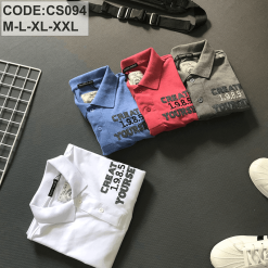 Áo Thun Nam Polo Cổ Bẻ Vải Thêu Chữ - CS094