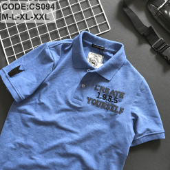 Áo Thun Nam Polo Cổ Bẻ Vải Thêu Chữ - CS094