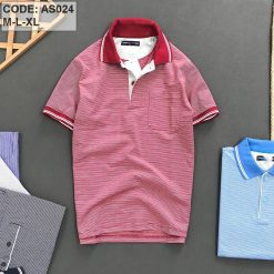 Áo Thun Polo Sọc Nam Cổ Bẻ Có Túi - AS024