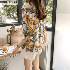 Áo trễ vai tay lỡ hoa lá giá sỉ