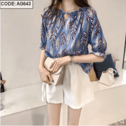 Áo trễ vai tay lỡ hoa lá giá sỉ
