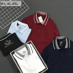 Áo thun nam cổ bẻ thêu sau lưng - CS106