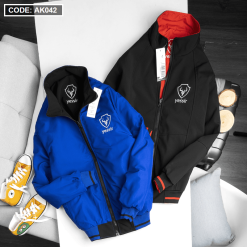 Áo khoác nam 2 lớp mặc được 2 kiểu thêu logo - AK042