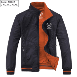 Áo khoác nam 2 lớp mặc được 2 kiểu thêu logo - AK042