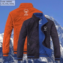 Áo khoác nam 2 lớp mặc được 2 kiểu thêu logo - AK042